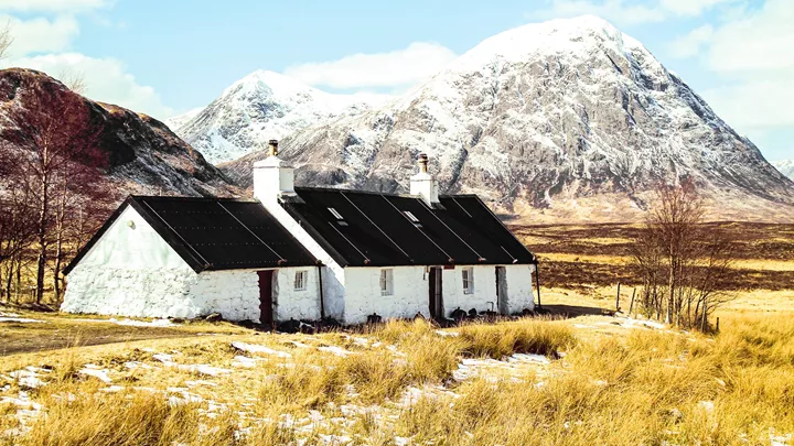 A cottage in the Scottish Highlands of Scotland